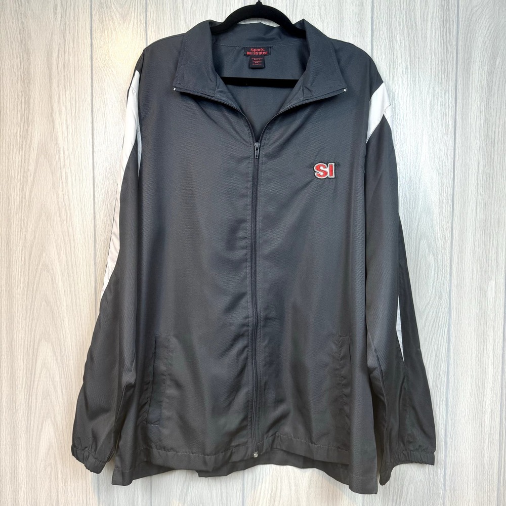 Vintage Sports Illustrated Jacket Mens 2XL Windbreaker Embroidered Zip Magazine